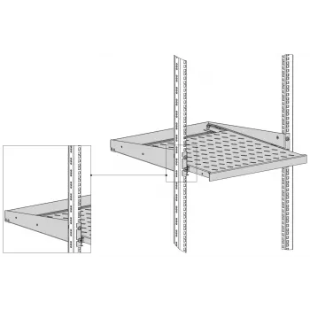 EFB Elektronik 19 inch 2U Pull-out Shelf D 555mm Front Mounting 20 kg