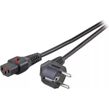 EFB Elektronik Barošanas vads CEE7/7 90° leņķa - C13 180° IEC Lock Melns 5,0 m