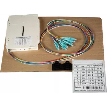 EFB Pre-assembled Splice Cassette ar krāsu kodētiem LC pigtailiem OM5 12 šķiedras