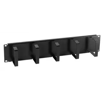 EFB Elektronik 699998NTS 19 collu 2U kabeļu pārvaldības panelis, 5 kronšteini, tērauds, melns (RAL 9005)