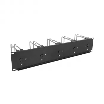 EFB 19 inch 2U Cable Management Panel, 5 x Double Metal Brackets 110 mm, Front Panel RAL9005 (699983TS.2)