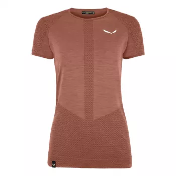 Salewa Zebru Medium Warm Merino Wool Women's Base Layer T-Shirt - Etruscan Red, Size S