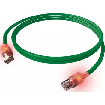 EasyLan DualBoot LED Patch Cable RJ45 S/FTP Cat.6A (Class EA) with saCon Plug - LSOH - Green - 7,5m
