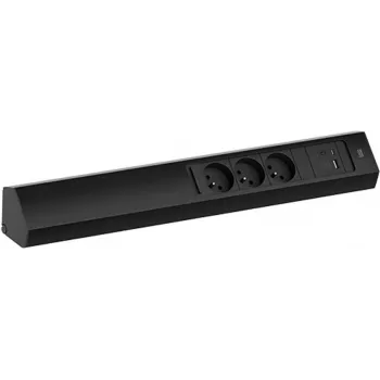 Bachmann CASIA 2 3x Schuko Socket Outlet ar 1x USB-A un 1x USB-C Lādēšanu 22W Melns