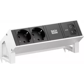 Bachmann DESK2 2x CEE 7/3 1x USB-C 45W 0,2m Stainless Steel Desk Power Module