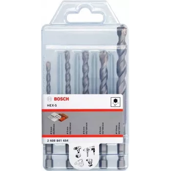 Bosch Accessories HEX-5 2608841654 Betona urbju komplekts 4 mm, 5 mm, 6 mm, 8 mm, 10 mm 5 gab.