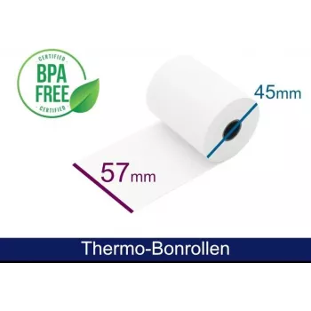 ARTDEV Thermopapīra ruļlis - 57mm x 25m, 12mm serde, balts