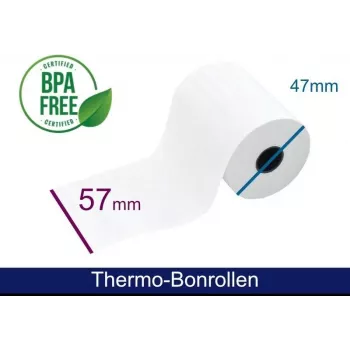 ARTDEV Thermopapīra rullis 57x47x12 mm 25 m 48 g/m² ar priekšapdrukātu debeta tekstu