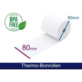 ARTDEV Termopapīra rullis 80x80mm 12mm serde 80m 55gsm ar viesmīlības tekstu
