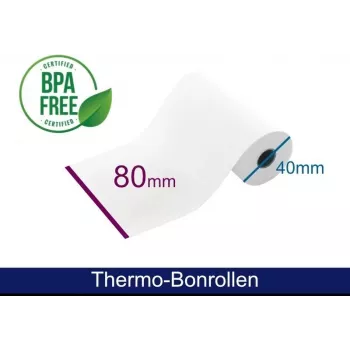 ARTDEV Thermopapīra ruļlis 80x40x12 mm Balts Tiešās termodrukas čeku ruļlis