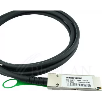 BlueOptics Netscout 295-1117 Compatible BlueLAN QSFP+ Direct Attach Cable, 40GBASE-CR4, 1m, 30AWG, Passive Copper