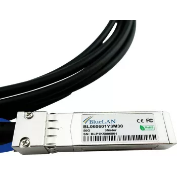 BlueLAN MCP2M50-G01AE30 saderīgs Direct Attach kabelis (DAC) - Pasīvs 50 Gigabit Twinaxial Copper - SFP56 uz SFP56 - 1 metrs