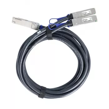 BlueOptics MCP7H50-H01AR30 Compatible Breakout Direct Attach Cable (DAC) - Passive 200G to 2x100G Twinaxial Copper, QSFP-DD to 2xQSFP28, 3m