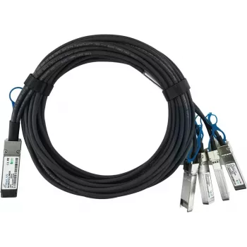 BlueOptics Edge Core ET7402-25DAC-5M saderīgs BlueLAN pasīvais 100GBASE-CR4 QSFP28 uz 4x25GBASE-CR SFP28 Direct Attach Breakout kabelis, 5m, AWG26