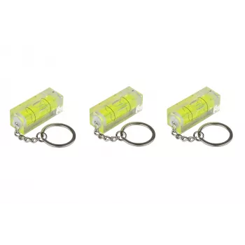 Kabelmeister Mini Spirit Level ar atslēgu gredzenu - 3 gabalu komplekts