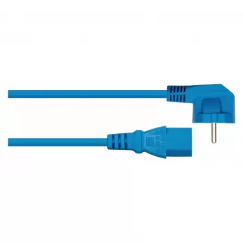 Kabelmeister Barošanas kabelis Schuko (90° leņķa) uz IEC C13, zils, 1,0 m