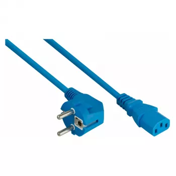 Kabelmeister Barošanas kabelis Schuko (90° leņķa) uz IEC C13, zils, 1,0 m