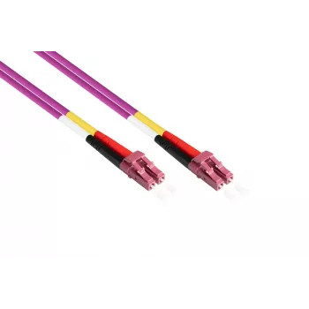 Kabelmeister Patch Cable LWL Duplex OM4 Multimode 50/125 LC/LC LSZH Exchangeable Polarity - Fiber Optic Network Cable