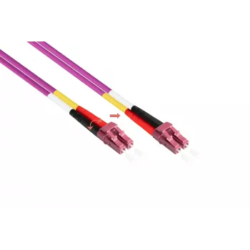 Kabelmeister Patch Cable LWL Duplex OM4 Multimode 50/125 LC/LC LSZH Exchangeable Polarity - Fiber Optic Network Cable