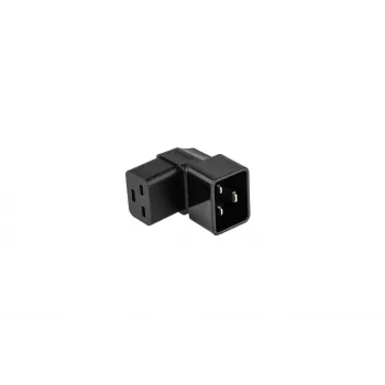 Kabelmeister Power Adapter C20 Male to C19 Female Angled Up/Down - 16A 250V 4000W Black