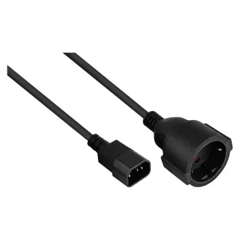 Kabelmeister Power Cord C14 to Schuko Female Black 0,5m