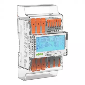 WAGO 879-3020 4PS digitālais trīsfāžu elektroenerģijas skaitītājs 65 A MID atbilstošs