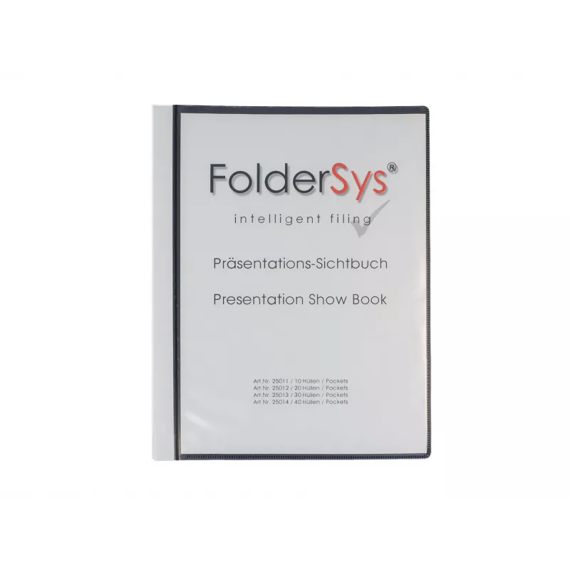 FolderSys Display Book A4 Black ar 10 kabatiņām