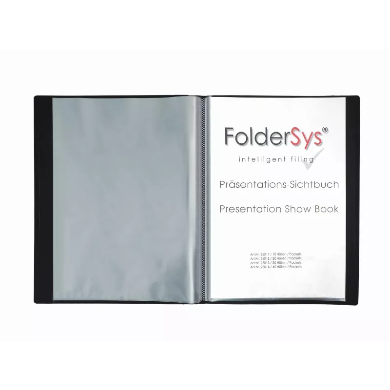 FolderSys Display Book A4 Black ar 10 kabatiņām