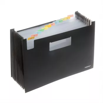 FolderSys Expanding File Folder 12 Compartments Black