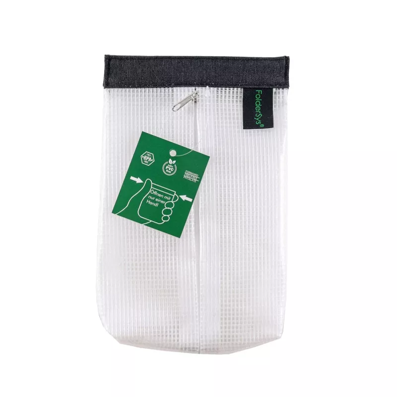 FolderSys SnapBag DIN A6 Clear Transparent PVC-Free Document Wallet with Black Seam