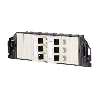 MetzConnect E-DAT subway 6x8(8) GB3 Empty Data Connection Unit - Cat6 - 6x RJ45 - Pearl White - Without Modules (1309360601-E)