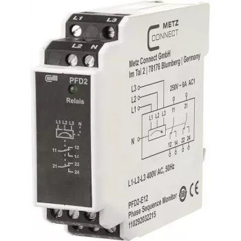 METZ CONNECT PFD2-E12 Barošanas filtra sadales bloks, 400 V, 6 A, DIN sliede, Melns/Balts