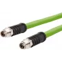 METZ CONNECT M12 X-coded Patch Cable, SF/UTP CAT 6a, 2,0m, Green, Halogen-Free, Drag Chain Compatible