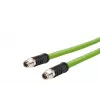 METZ CONNECT Industrial Ethernet Cable M12 to M12 8-pin X-coded CAT 6a S/FTP 10m Green Torsion-resistant Halogen-free