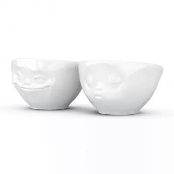 FIFTYEIGHT PRODUCTS Small Bowl Set 100ml Grinning & Kissing White