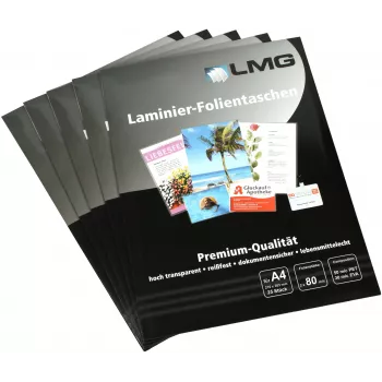 LMG Laminēšanas plēves A4 spīdīgas 25 loksnes 80 mikroni