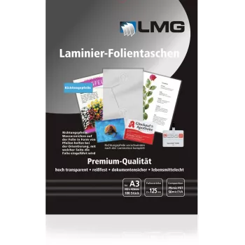 LMG Laminating Pouches A3 Glossy 125 Mic 100 Pieces