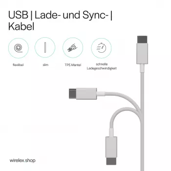 SHIVERPEAKS Flexline USB-C to USB-C Charge & Sync Cable, USB 2.0, ABS, White, 0,5m (FL31-12050)