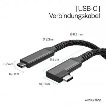 S CONN S/CONN maximum connectivity USB-C Charging Cable USB-C to USB-C 3.2 100W PD Textile 90° - Cable - Digital/Data