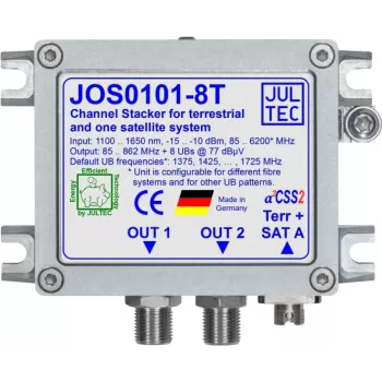 JULTEC JOS0101-8T Unicable II JESS pārveidotājs 1x optiskā šķiedra FC/PC 8x uztvērējs