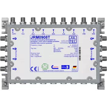 JULTEC JRM0908T 9/8 Multiswitch Satelītu Sadales Slēdzis 8 SAT IF Ieejas 1 Zemes Ciparu TV Ieeja 8 Abonentu Izejas