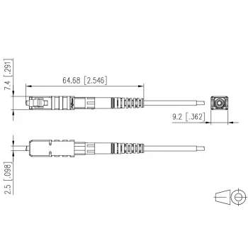 METZ CONNECT 1509QKEA002C-E SC/PC OS2 Single-mode Pigtail 2m Green 20 pcs