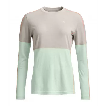 Ortovox 185 Rock N Wool Long Sleeve Sieviešu Termokrekls - White Tea, Izmērs M
