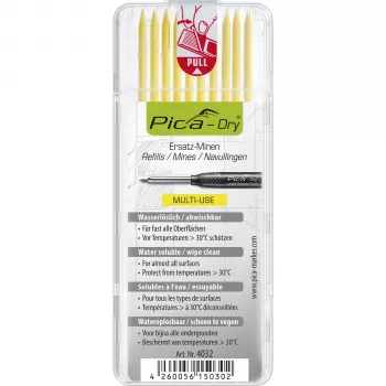 PICA-MARKER Pica DRY Refills Yellow - 10 vadi, 2,8 mm, ūdenī šķīstoši