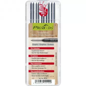 Pica DRY Refills for Carpenter - 9 Leads (Graphite, Red, Yellow) 2.8 mm