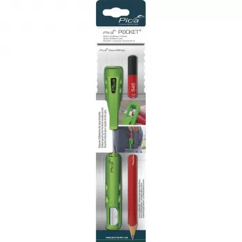 PICA-MARKER Pica Pencil Holder Set ar integrētu asināmo kabatas komplektu Melns & Grafīts