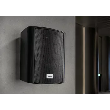celexon 525-B aktīvo divjoslu skaļruņu komplekts, 2 x 30 W RMS, ar sienas stiprinājumiem, melnā krāsā (1000003398)