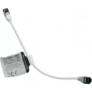IT-BUDGET Full Copper Premium Patch Cable - Slim AWG 28 - Cat.8.1 - 2000 MHz - Halogen-Free - PoE+ - 40 Gbit - White - 0,25 m