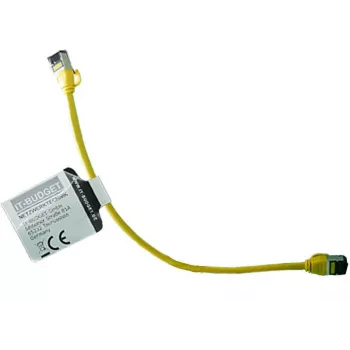 IT-BUDGET Full Copper Premium Patch Cable - Slim AWG 28 - Cat.8.1 - 2000 MHz - Halogen-Free - PoE+ - 40 GBit - Yellow - 0,25 m