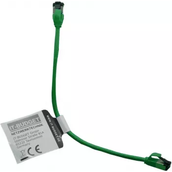 IT-BUDGET Full Copper Premium Patch Cable - Slim AWG 28 - Cat.8.1 - 2000 MHz - Halogen-Free - PoE+ - 40 Gbit - Green - 0,25 m